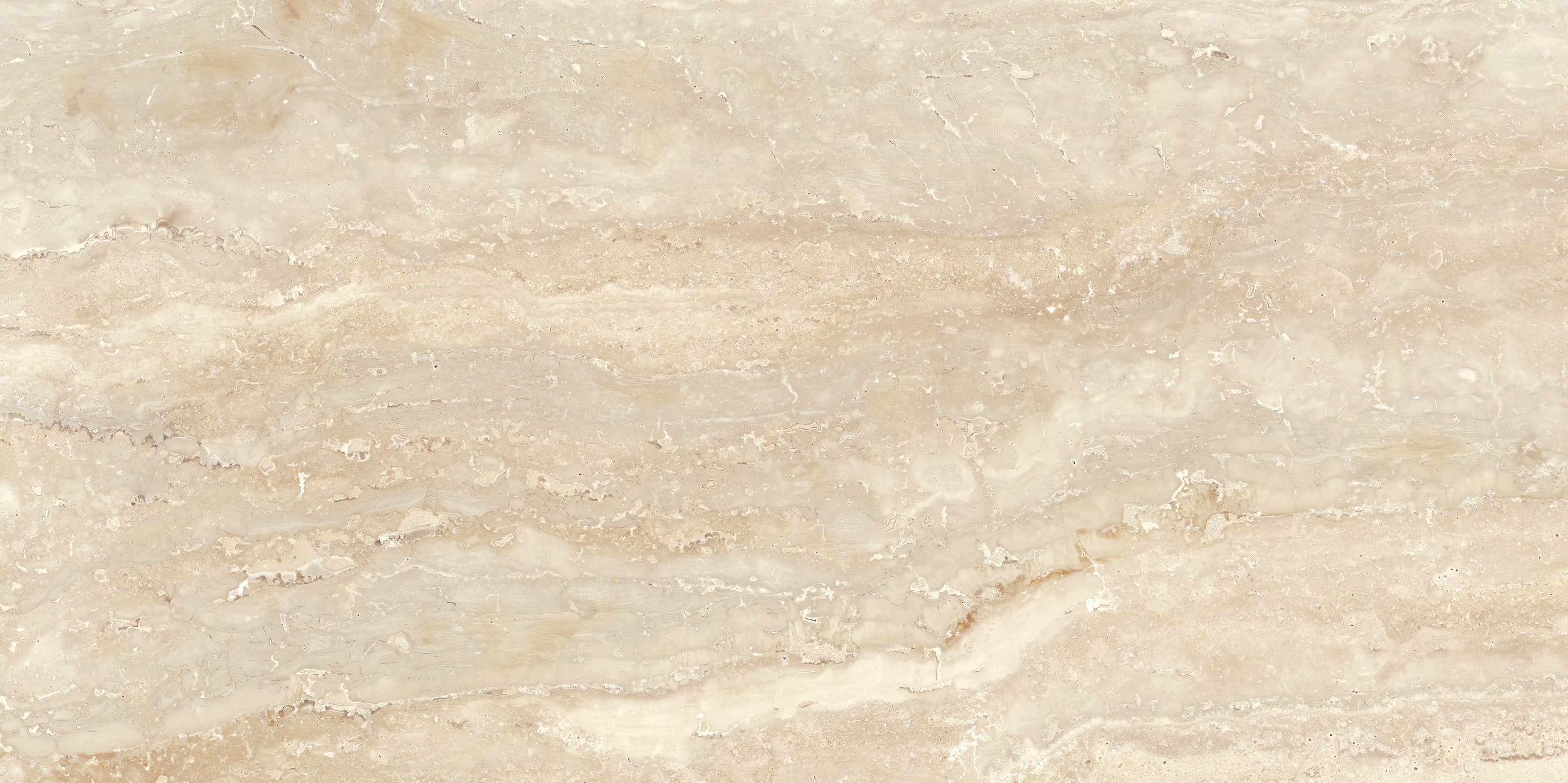FX ‑ 171 Desert Vein Travertine Marble flexible marble panel showcasing a warm ivory‑beige background gently banded with soft sandy‑ochre veins, featuring natural pitted textures and subtle striations that evoke windswept desert dunes, by Dunya Home Design.