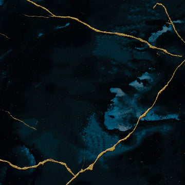 Glossy black marble surface with striking gold veining — FX62 Calacatta Black Gold by Dunya Home Design.