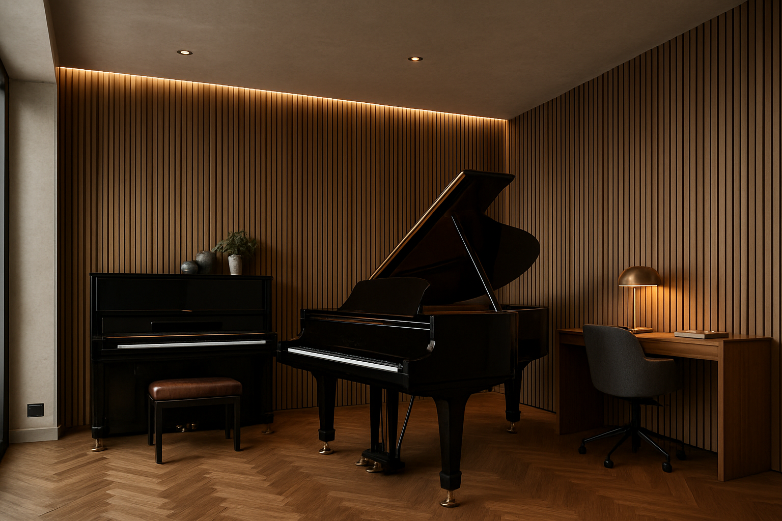 dunya home design acoustic wall panels in music room renovation