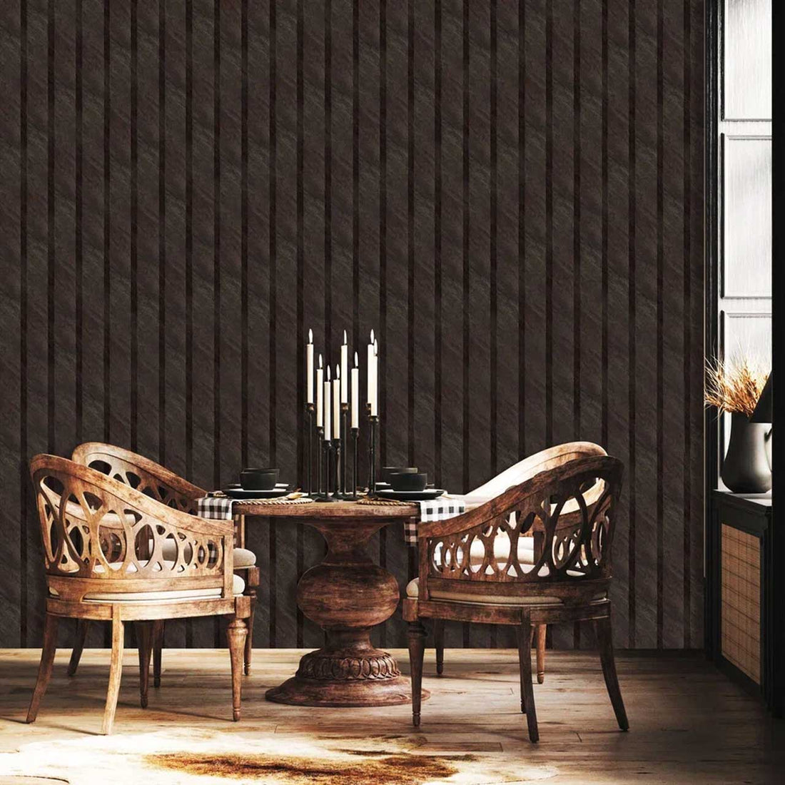 PS Decorative Wood Wall Panel DPS703 - BrownSlate Edge