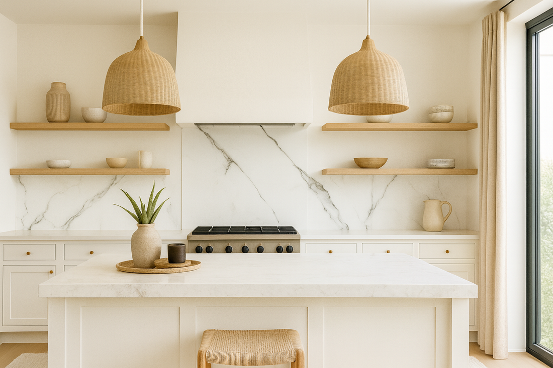 Flexible Marble Wallpaper kitchen mockup