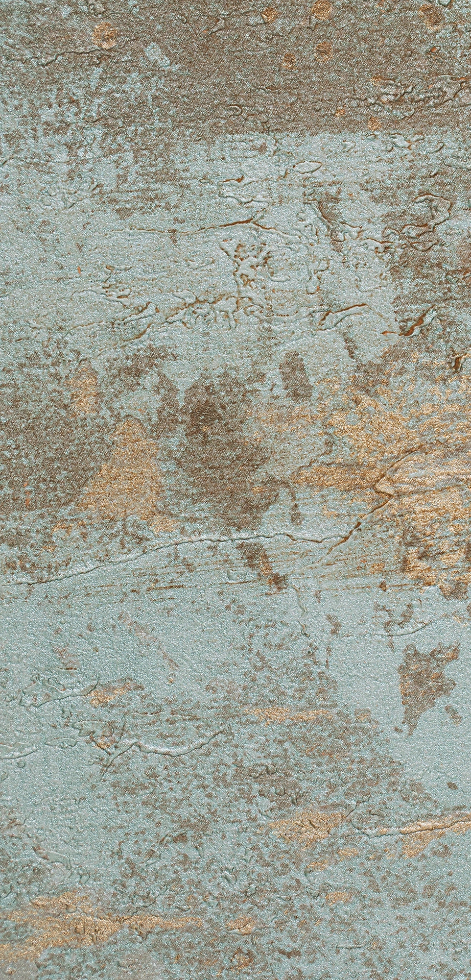 FX‑015 Old Blue flexible marble panel close‑up showing a distressed teal‑blue base with antique gold metallic accents and organic stone‑like texture