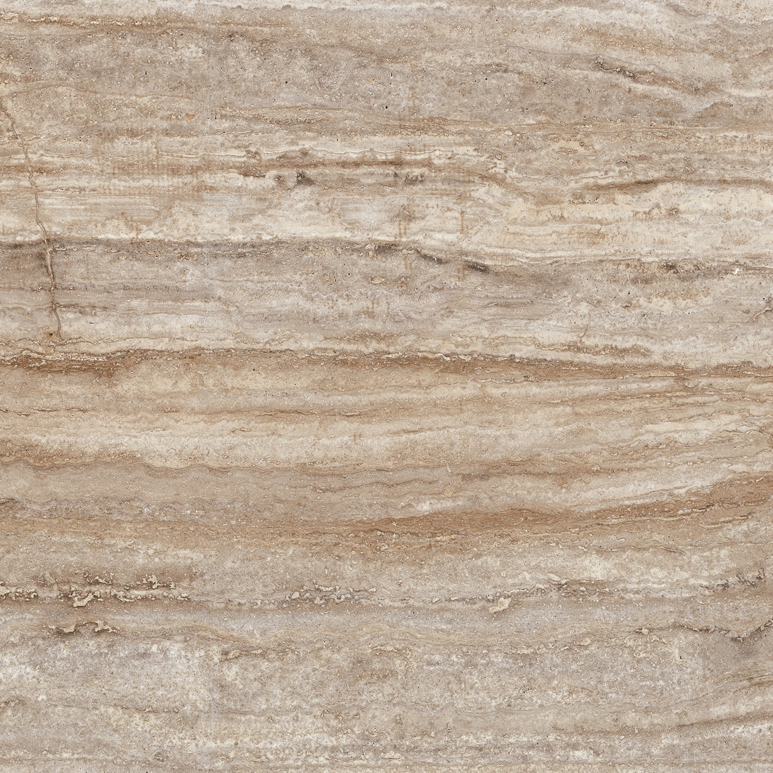 FX‑186 Savannah Stria Set flexible marble panel showcasing subtle horizontal bands in sandy beige and warm taupe tones with fine, natural striations and light textural veining, by Dunya Home Design.