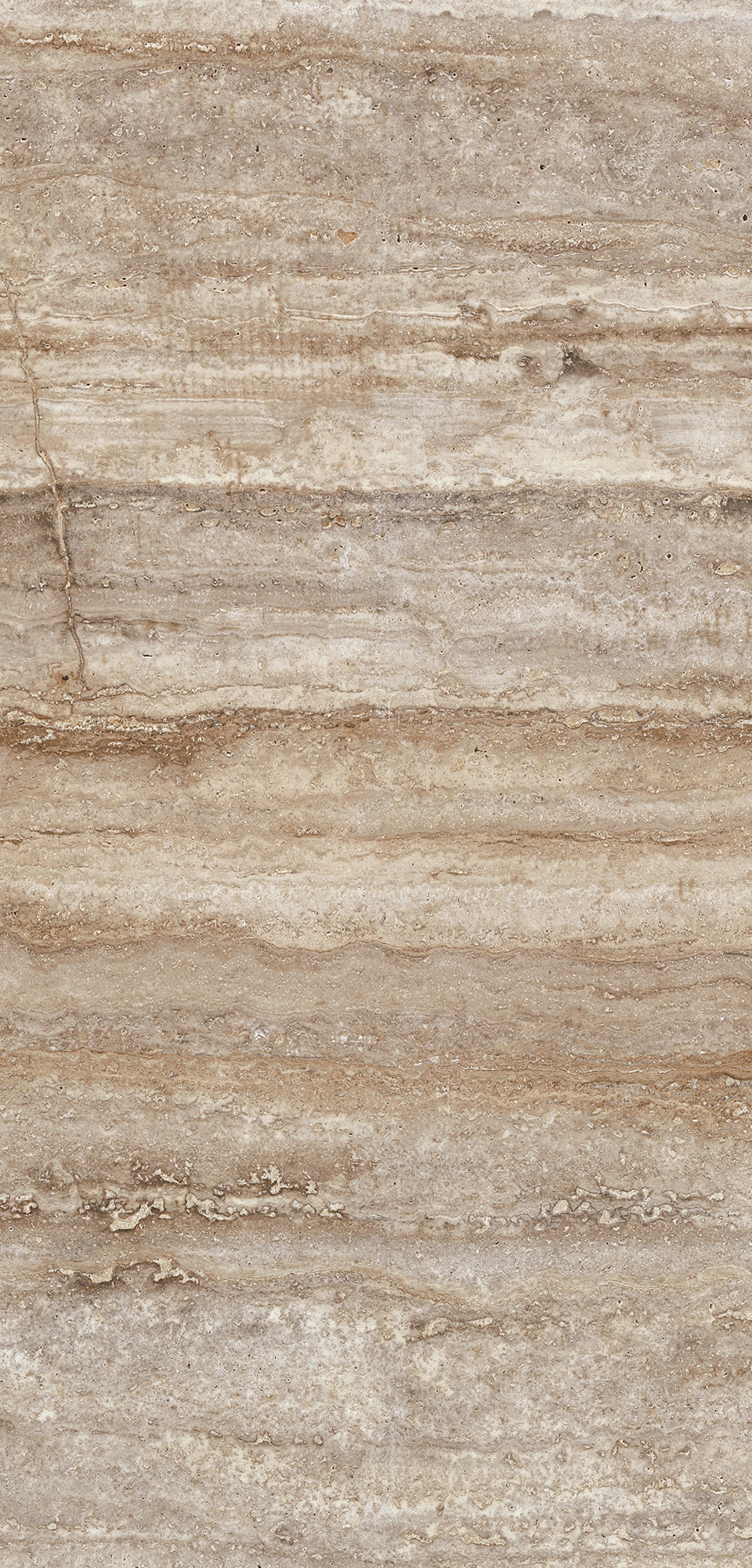 FX‑186 Savannah Stria Set flexible marble panel showcasing subtle horizontal bands in sandy beige and warm taupe tones with fine, natural striations and light textural veining, by Dunya Home Design.