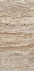 FX‑186 Savannah Stria Set flexible marble panel showcasing subtle horizontal bands in sandy beige and warm taupe tones with fine, natural striations and light textural veining, by Dunya Home Design.