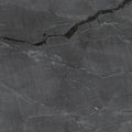 FX‑187 Midnight Rift Set flexible marble panel showcasing a deep charcoal‑black background with subtle slate‑grey texture and striking jagged white and silver-grey fissures that evoke the look of a dramatic nighttime rift, by Dunya Home Design.