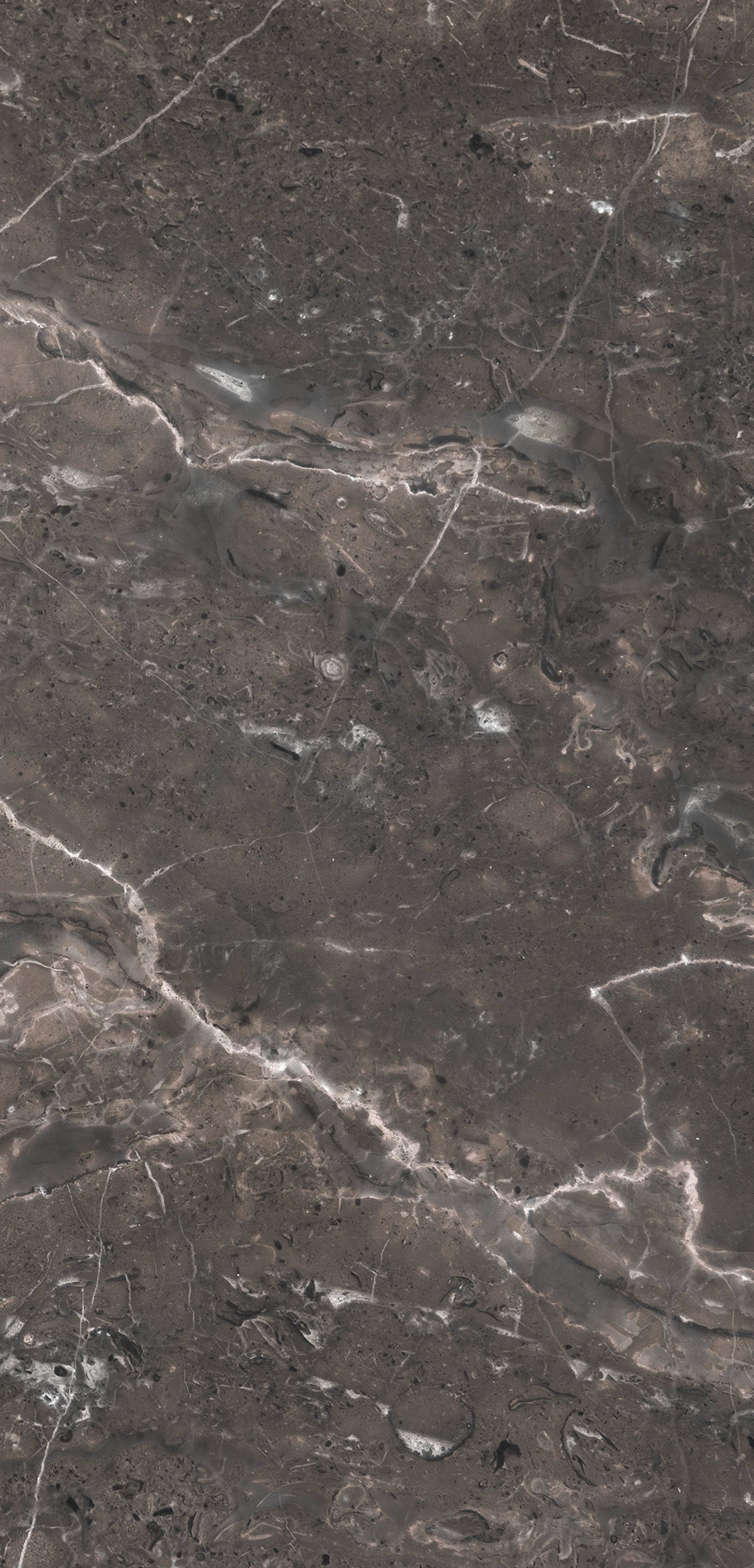 FX ‑ 160 Smoky Grey Marble flexible marble panel showcasing a richly textured smudged-grey background interlaced with soft white veins and subtle mineral flecks, by Dunya Home Design.