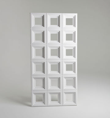 Framed Square Open-Cut 3D Wall Panel – White PUDNYA012