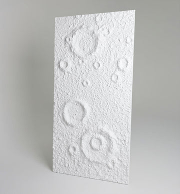Lunar Crater Faux Stone 3D Wall Panel – Arctic White PUDNYA002