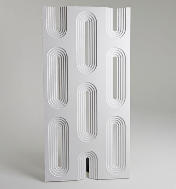 Racetrack Arch Open-Cut 3D Wall Panel – White PUDNYA014