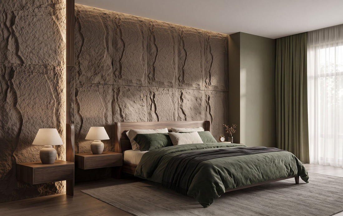 Rugged Ledge Faux Stone 3D Wall Panel - Mocha Brown PUDNYA007