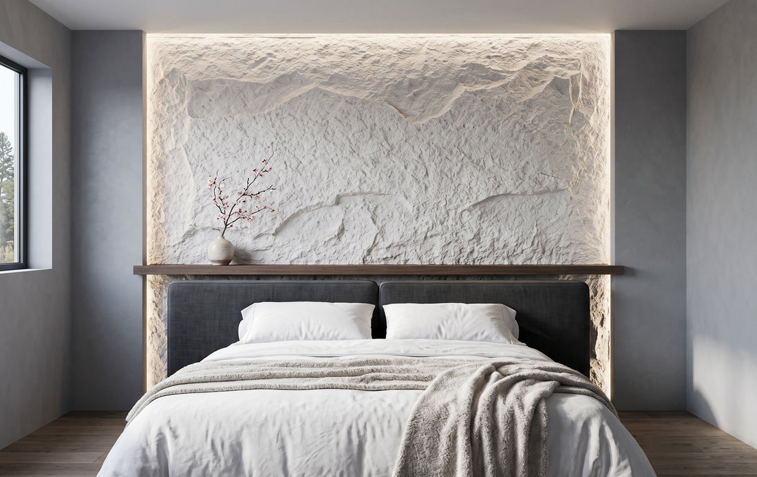 Rugged Ledge Faux Stone 3D Wall Panel - Cream PUDNYA006