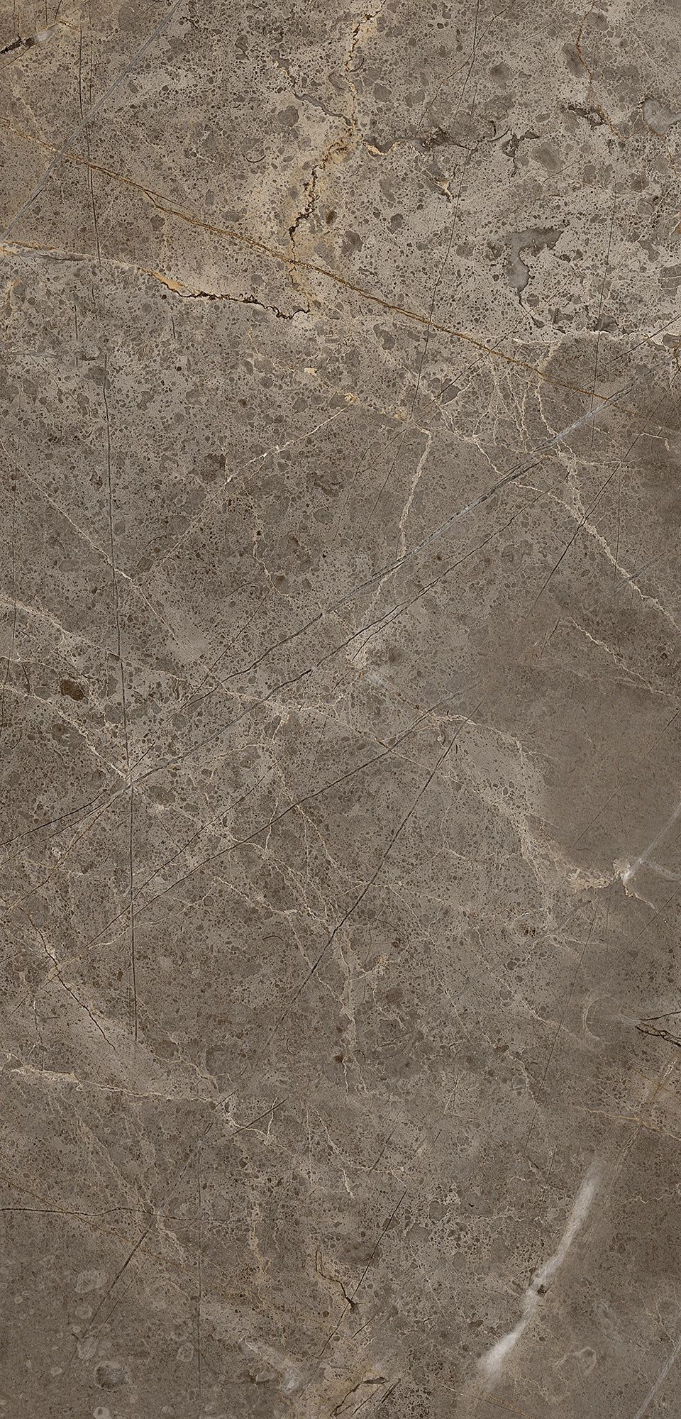 FX‑053 Soft Grey flexible marble panel showcasing a smooth soft grey background with delicate white and subtle gold vein patterns and fine mineral speckles, by Dunya Home Design.