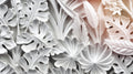 FX‑111 Ceramic Leaf Motif flexible marble panel featuring embossed white ceramic‑inspired tropical leaf and flower relief patterns with fine surface texture, by Dunya Home Design.