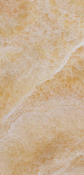FX‑113 Golden Luxury flexible marble panel showcasing warm honey‑gold crystalline onyx textures with layered translucent bands and subtle white veining, by Dunya Home Design.