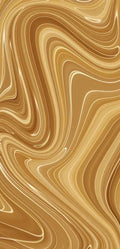 FX‑114 Liquid Gold Wave flexible marble panel showcasing fluid metallic gold wave patterns with glossy highlights and smooth undulating lines, by Dunya Home Design.