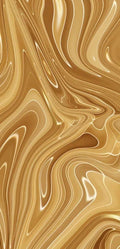 FX‑114 Liquid Gold Wave flexible marble panel showcasing fluid metallic gold wave patterns with glossy highlights and smooth undulating lines, by Dunya Home Design.
