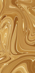 FX‑114 Liquid Gold Wave flexible marble panel showcasing fluid metallic gold wave patterns with glossy highlights and smooth undulating lines, by Dunya Home Design.