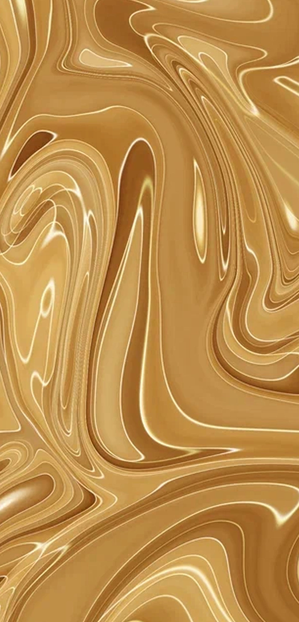 FX‑114 Liquid Gold Wave flexible marble panel showcasing fluid metallic gold wave patterns with glossy highlights and smooth undulating lines, by Dunya Home Design.