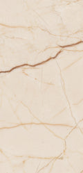 FX‑118 Cream Calacatta flexible marble panel showcasing a warm creamy beige background with delicate golden‑brown linear veining for an elegant marble pattern, by Dunya Home Design.