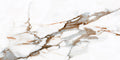 FX‑122 Ember Vein Marble flexible marble panel showcasing a bright white base with bold ember‑orange and warm gray vein patterns mimicking molten marble flows, by Dunya Home Design.