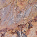FX‑129 Abstract Natural Stone flexible marble panel showcasing organic swirling layers of warm ochre, muted gray, and rust tones with realistic stone texture, by Dunya Home Design.