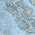 FX‑132 Ocean Crest Marble flexible marble panel showcasing soothing ocean‑blue and soft gray swirling onyx patterns highlighted with subtle sandy beige accents, by Dunya Home Design.