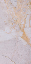 FX‑141 Honey Veil Marble flexible marble panel showcasing a soft blush‑grey background gently veined with delicate honey‑gold lines and subtle marbling textures, by Dunya Home Design