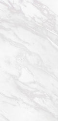 FX‑143 Silver Veil Marble” flexible marble panel by Dunya Home Design: a bright white background veined with soft, silvery-gray swirls that flow diagonally across the surface, creating an elegant, ethereal marble effect