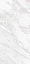FX‑143 Silver Veil Marble” flexible marble panel by Dunya Home Design: a bright white background veined with soft, silvery-gray swirls that flow diagonally across the surface, creating an elegant, ethereal marble effect