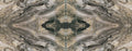 FX ‑ 170 Mirrored Smoke Onyx Marble flexible marble panel showcasing a perfectly book‑matched, mirrored onyx pattern of smoky grey and charcoal bands radiating from the center, accented by wispy ivory veins and flecks of warm gold, by Dunya Home Design.