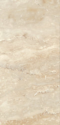 FX ‑ 171 Desert Vein Travertine Marble flexible marble panel showcasing a warm ivory‑beige background gently banded with soft sandy‑ochre veins, featuring natural pitted textures and subtle striations that evoke windswept desert dunes, by Dunya Home Design.