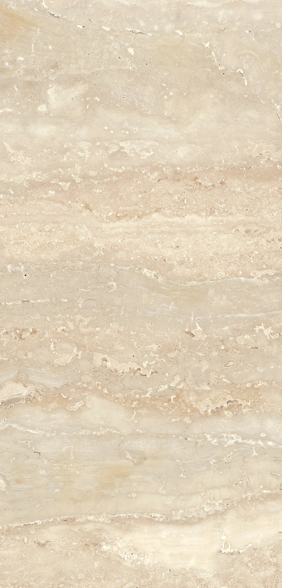 FX ‑ 171 Desert Vein Travertine Marble flexible marble panel showcasing a warm ivory‑beige background gently banded with soft sandy‑ochre veins, featuring natural pitted textures and subtle striations that evoke windswept desert dunes, by Dunya Home Design.