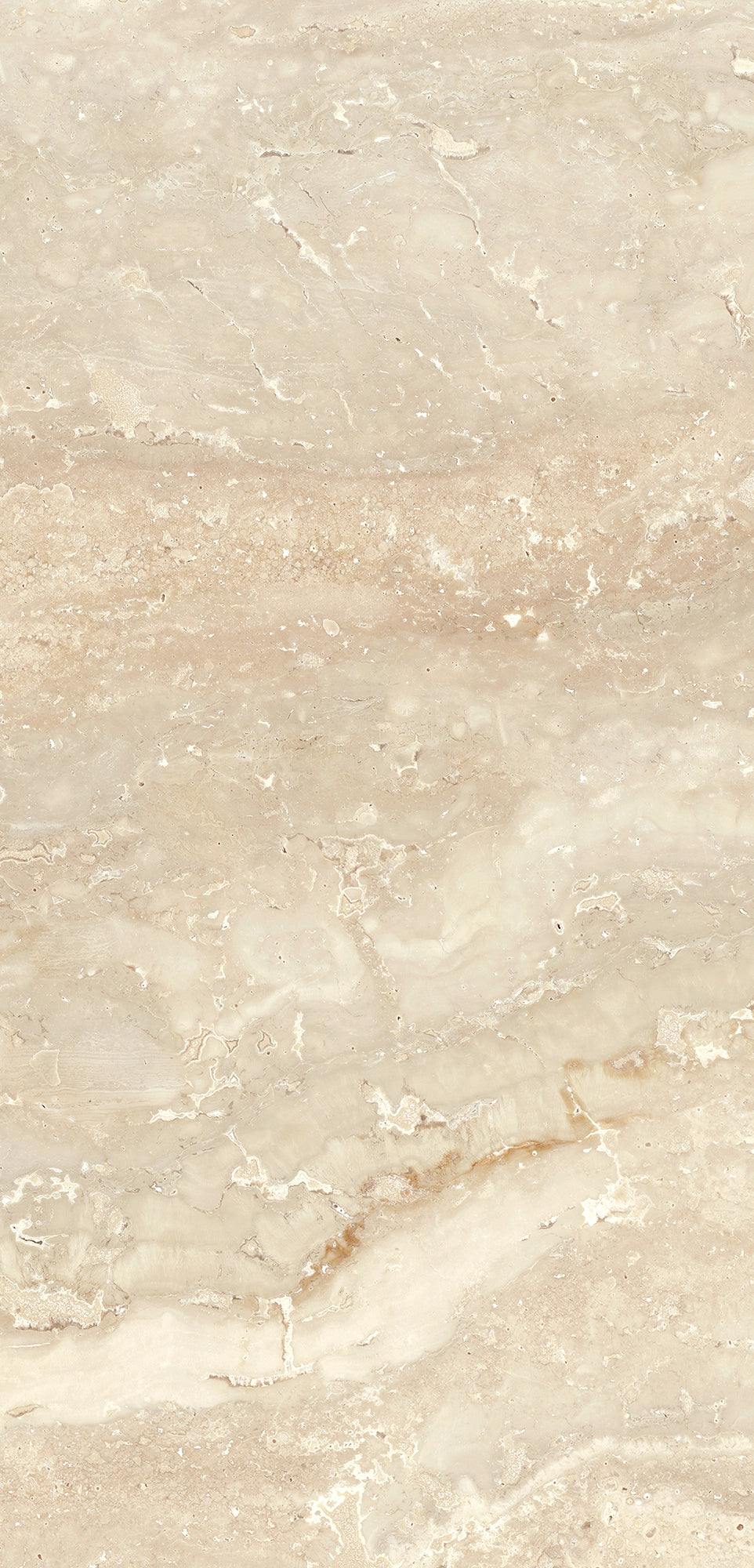 FX ‑ 171 Desert Vein Travertine Marble flexible marble panel showcasing a warm ivory‑beige background gently banded with soft sandy‑ochre veins, featuring natural pitted textures and subtle striations that evoke windswept desert dunes, by Dunya Home Design.