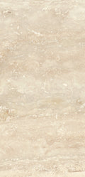 FX ‑ 171 Desert Vein Travertine Marble flexible marble panel showcasing a warm ivory‑beige background gently banded with soft sandy‑ochre veins, featuring natural pitted textures and subtle striations that evoke windswept desert dunes, by Dunya Home Design.