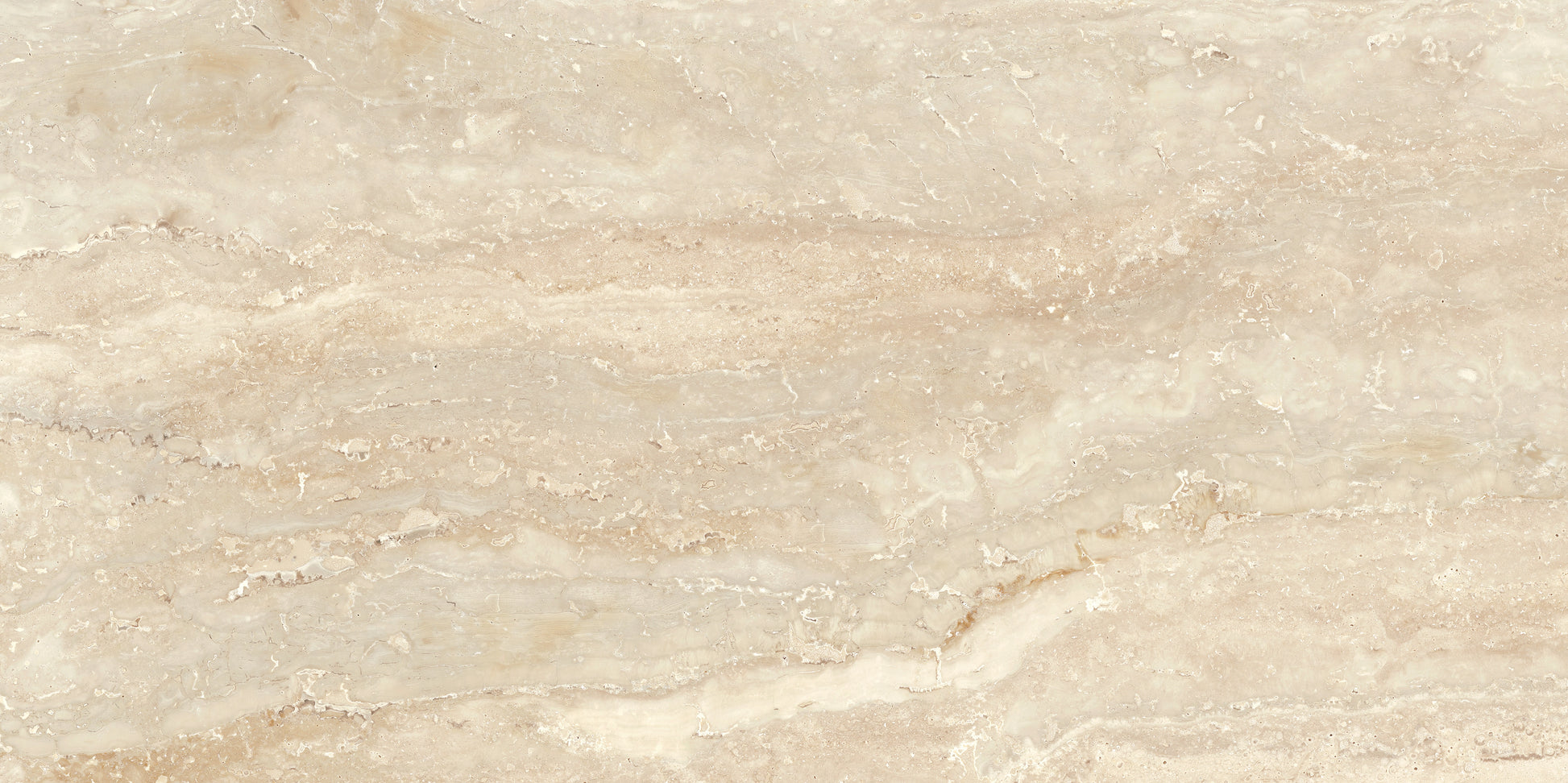 FX ‑ 171 Desert Vein Travertine Marble flexible marble panel showcasing a warm ivory‑beige background gently banded with soft sandy‑ochre veins, featuring natural pitted textures and subtle striations that evoke windswept desert dunes, by Dunya Home Design.