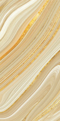 FX ‑ 174 Liquid Gold Veil Marble flexible marble panel showcasing fluid, ribbon‑like bands of ivory and pale champagne swirled with lustrous metallic gold streaks that shimmer like molten metal, by Dunya Home Design