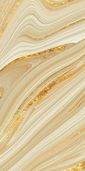 FX ‑ 174 Liquid Gold Veil Marble flexible marble panel showcasing fluid, ribbon‑like bands of ivory and pale champagne swirled with lustrous metallic gold streaks that shimmer like molten metal, by Dunya Home Design