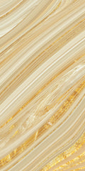FX ‑ 174 Liquid Gold Veil Marble flexible marble panel showcasing fluid, ribbon‑like bands of ivory and pale champagne swirled with lustrous metallic gold streaks that shimmer like molten metal, by Dunya Home Design