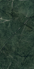 FX ‑ 175 Emerald Veil Marble flexible marble panel showcasing a rich, forest‑green background veined with fine silvery‑white and subtle rose‑pink streaks that crisscross like delicate fissures, by Dunya Home Design.