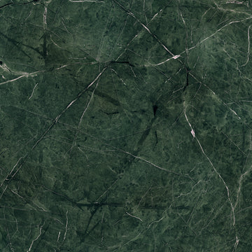 FX ‑ 175 Emerald Veil Marble flexible marble panel showcasing a rich, forest‑green background veined with fine silvery‑white and subtle rose‑pink streaks that crisscross like delicate fissures, by Dunya Home Design.