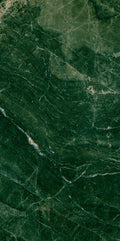 FX ‑ 176 Forest Veil Marble flexible marble panel showcasing a deep emerald‑green base veined with fine white lines and warm amber streaks that meander like sunlit paths through a woodland canopy, by Dunya Home Design.