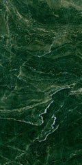 FX ‑ 176 Forest Veil Marble flexible marble panel showcasing a deep emerald‑green base veined with fine white lines and warm amber streaks that meander like sunlit paths through a woodland canopy, by Dunya Home Design.