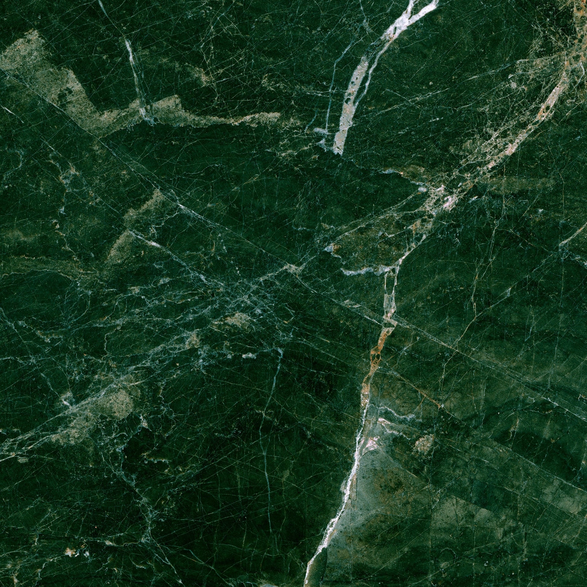 FX ‑ 176 Forest Veil Marble flexible marble panel showcasing a deep emerald‑green base veined with fine white lines and warm amber streaks that meander like sunlit paths through a woodland canopy, by Dunya Home Design.