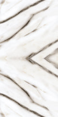 FX ‑ 179 Celestial Diamond Marble flexible marble panel showcasing a luminous white background mirrored into a central diamond motif with softly diffused gray veining that radiates outward like cosmic geometry, by Dunya Home Design.