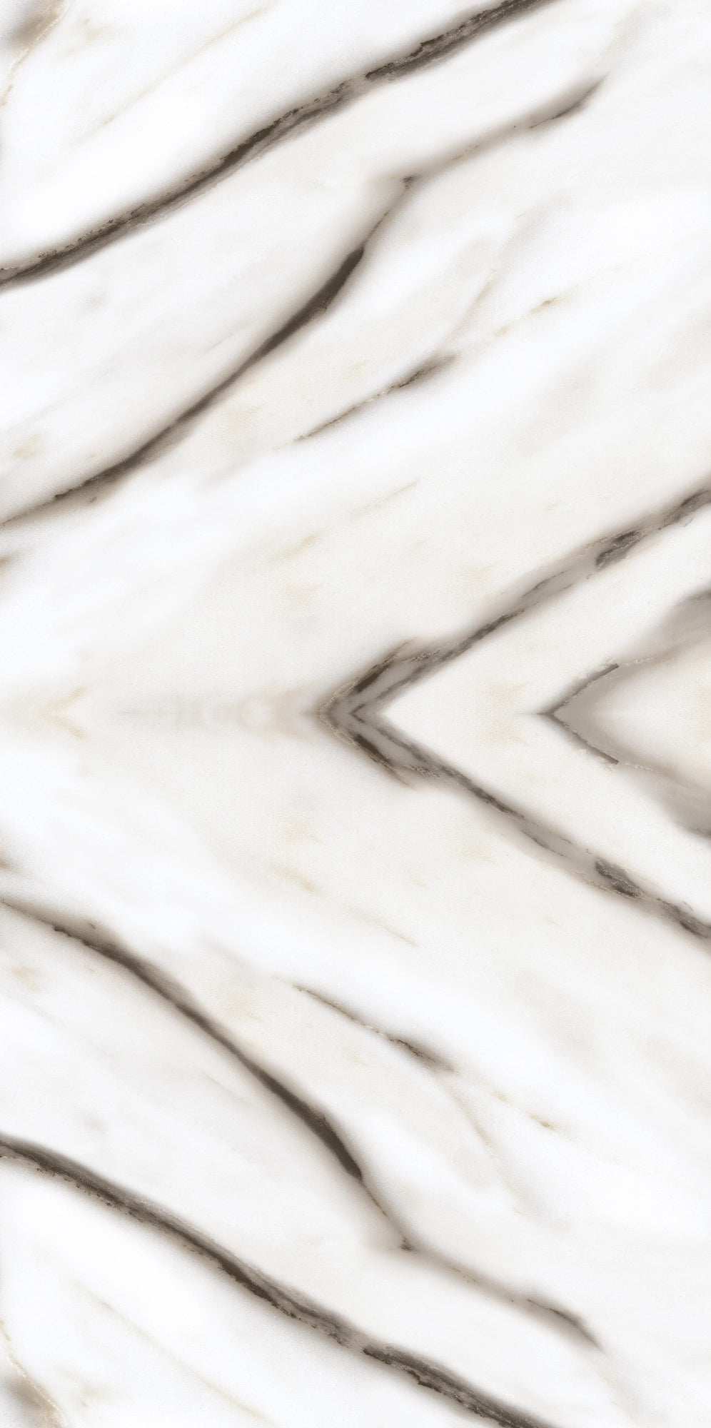 FX ‑ 179 Celestial Diamond Marble flexible marble panel showcasing a luminous white background mirrored into a central diamond motif with softly diffused gray veining that radiates outward like cosmic geometry, by Dunya Home Design.