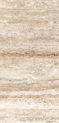 FX - 182 Dune Serenade Marble flexible marble panel showcasing a warm, sandy-beige background layered with soft, horizontal striations and subtle ripple textures evoking the gentle undulations of desert dunes, by Dunya Home Design.