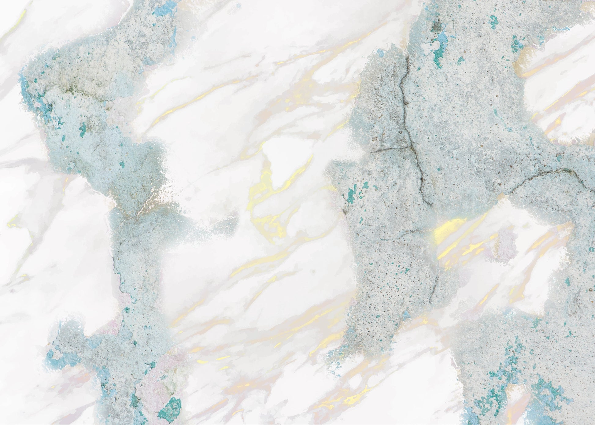  FX10 Grungy Solid Marble flexible panel with white, teal, and yellow accents in an abstract mineral texture pattern.