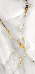 Radiant white marble with rich gold veining — FX38 Calacatta Gold by Dunya Home Design.