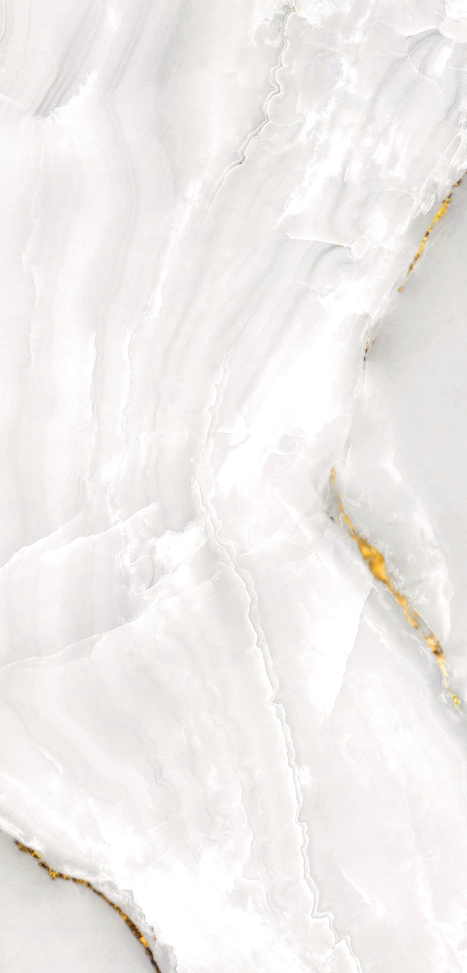 Radiant white marble with rich gold veining — FX38 Calacatta Gold by Dunya Home Design.